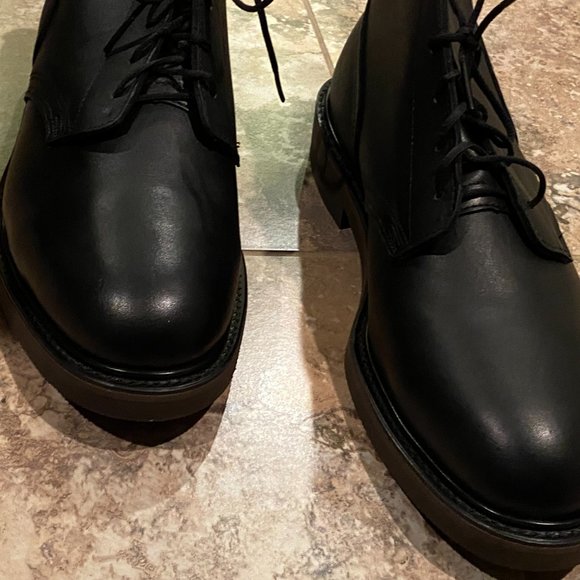 VINTAGE Men\'s Biltrite Steel Toe EH Chukka Work Leather Black Ankle Boots Sz 9 W main image 4